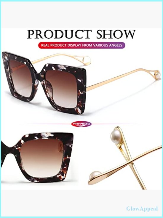 Oversized Retro Square Sunglasses UV400 Protection Fashion Shades main image 5